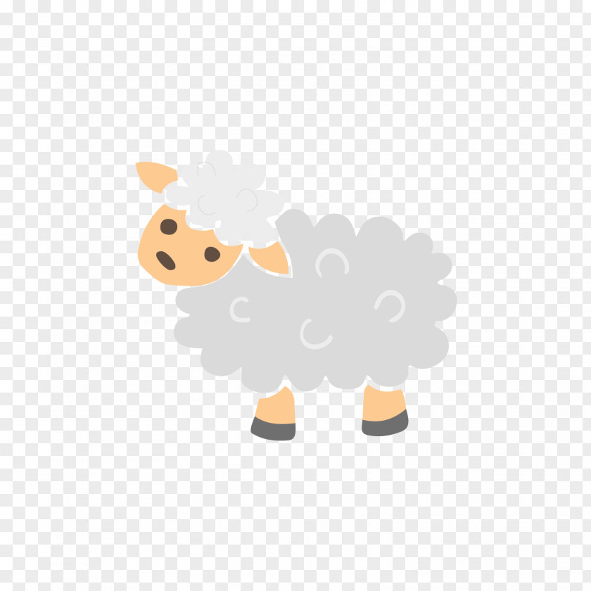 Gray Vector Cartoon Sheep Clip Art PNG