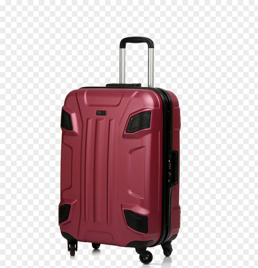 Red Suitcase Hand Luggage Baggage Trolley Backpack PNG