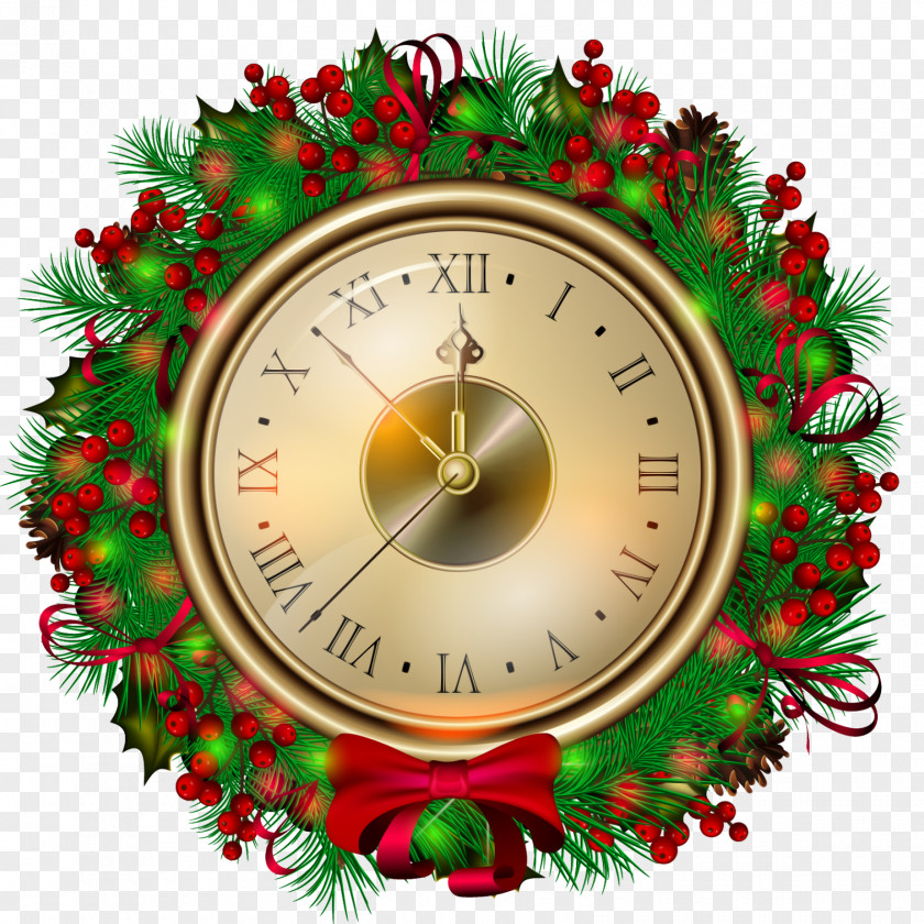 12 Years Clock GLOW Christmas New Year Clip Art PNG