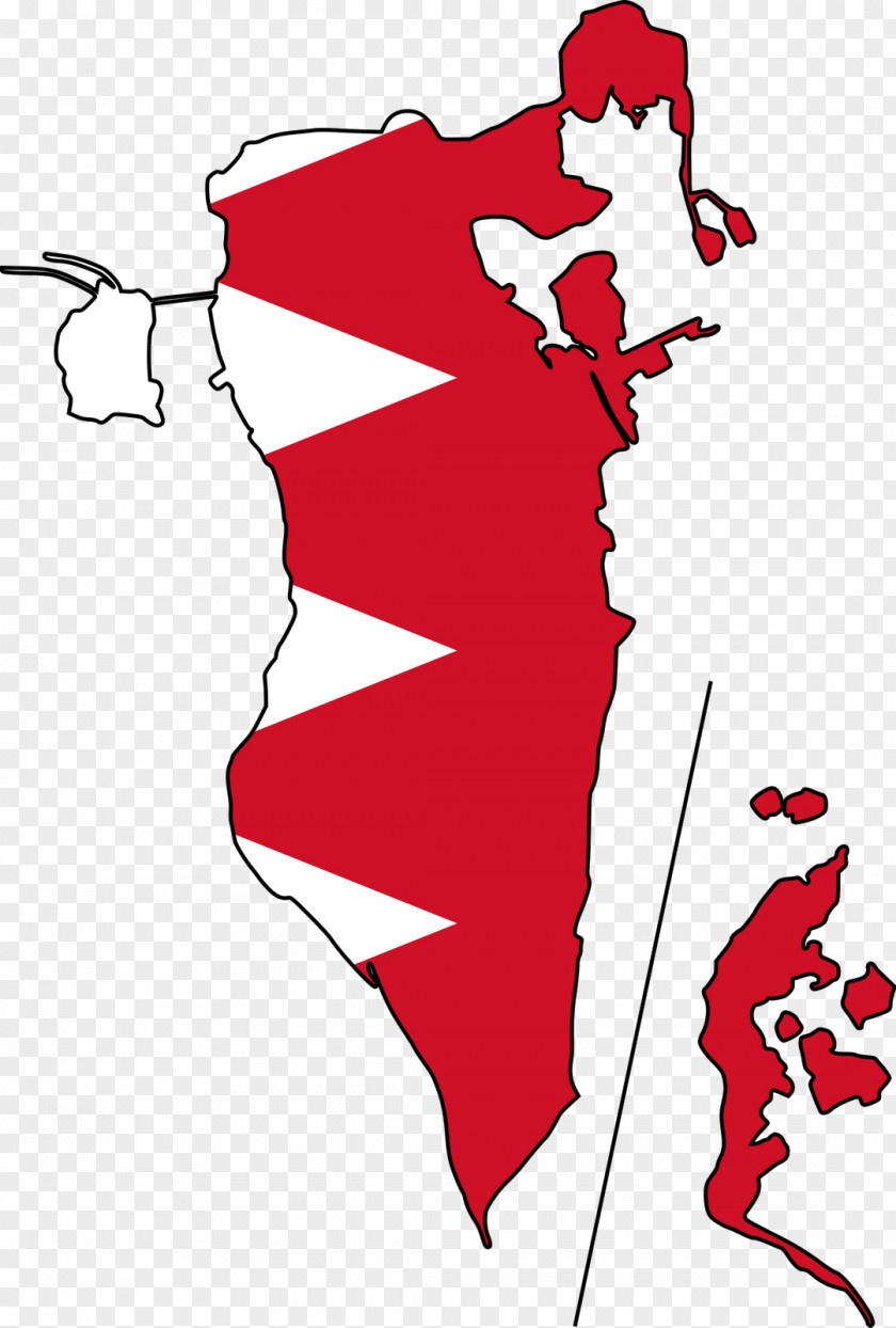 Flag Of Bahrain Vector Map PNG