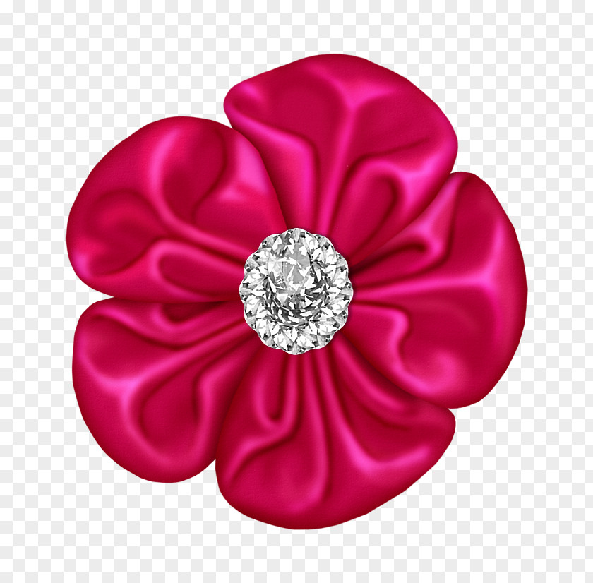 Pink Flower Bow With Diamond Black Clip Art PNG