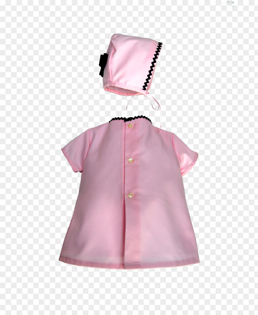 Polka Dots Sleeve Shoulder Collar Blouse Pink M PNG