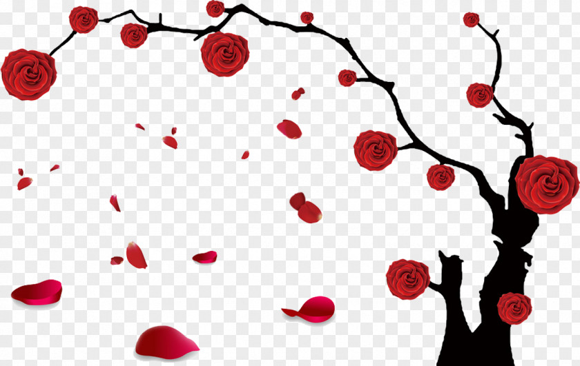 Red Rose Tree Border PNG rose tree border clipart PNG