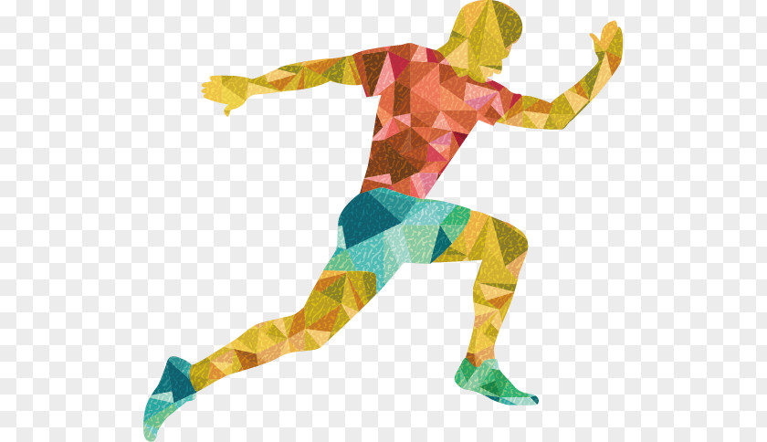 Geometric Graphics Running Man Sport Coach Textbook Clip Art PNG