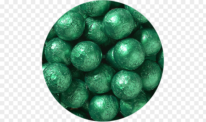 Milk Chocolate Balls Christmas Ornament Turquoise Green PNG