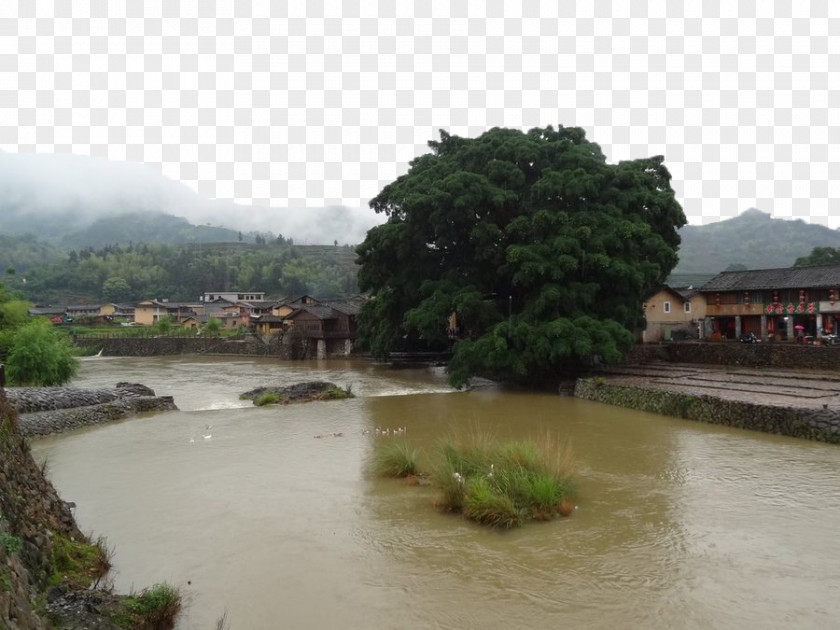 Ancient Town Side Of The River Silhouette Icon PNG