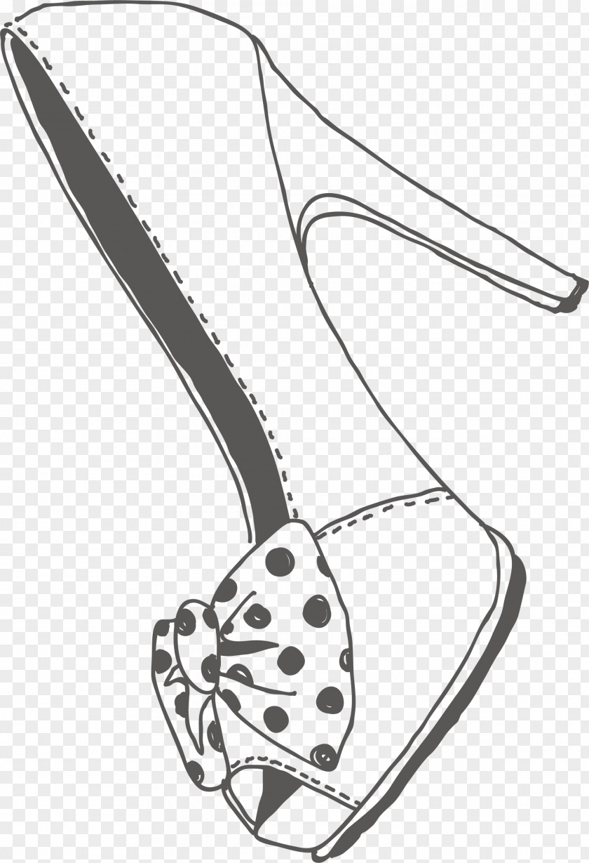 Black Line High Heels Shoe High-heeled Footwear PNG