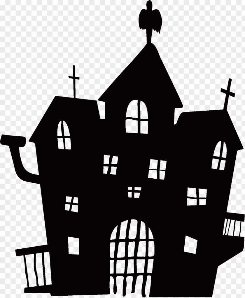 Building House Haunted Halloween PNG