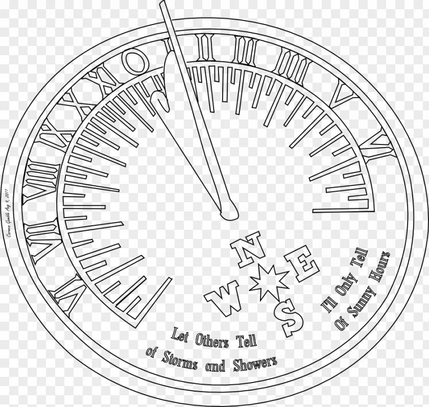 Drawing Compas Sundial Compass Clock PNG
