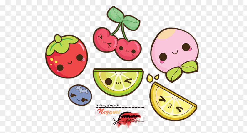 Kawaii Fruit Drawing Image Clip Art PNG