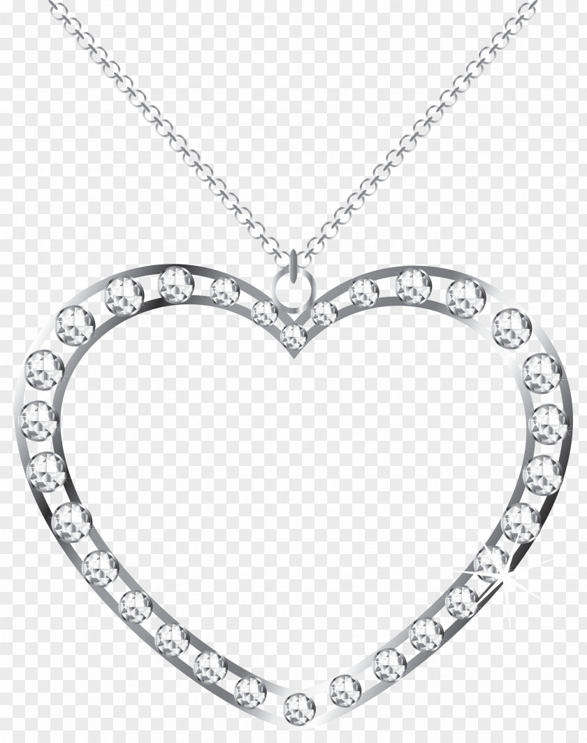 Silver Heart With Diamonds Transparent Picture Frame Clip Art PNG