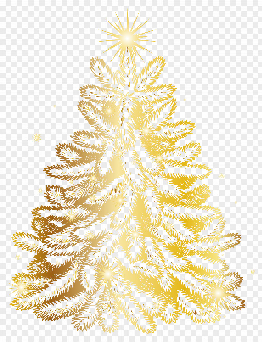 Christmas Gold Tree Transparent Clip Art Image PNG