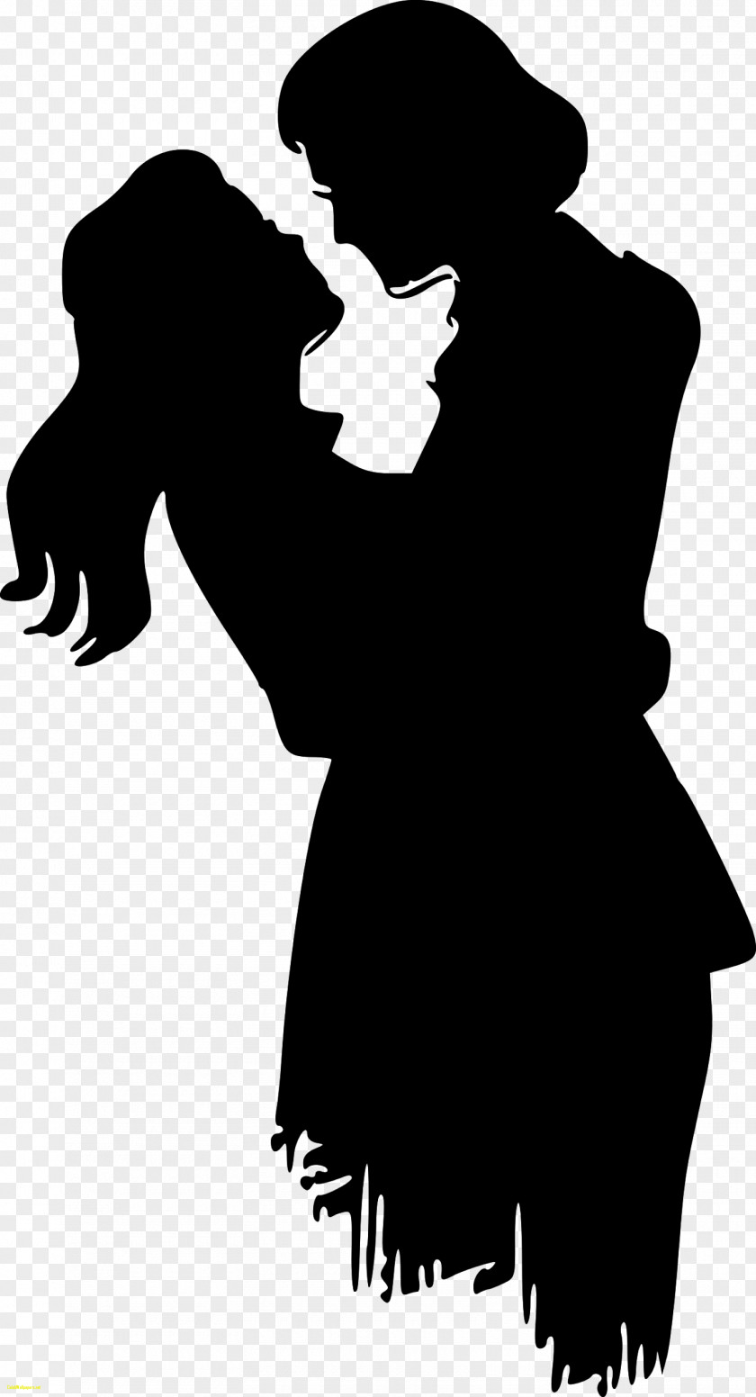 Couple Silhouette Love Line Art PNG