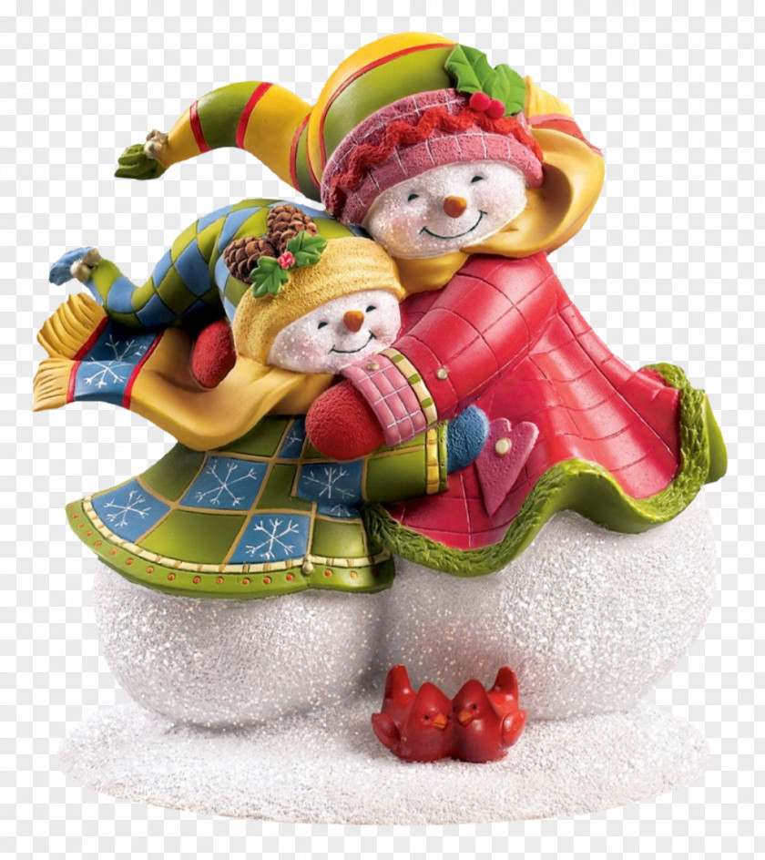 Creative Cute Snowman Daughter Figurine Child Snow Father PNG