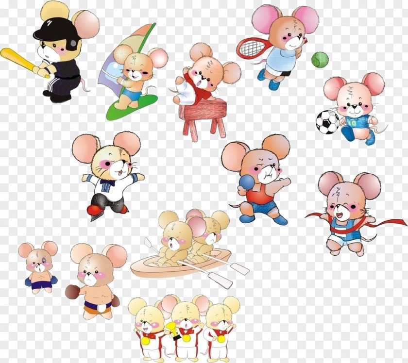 Rowing The Little Mouse Cartoon Clip Art PNG