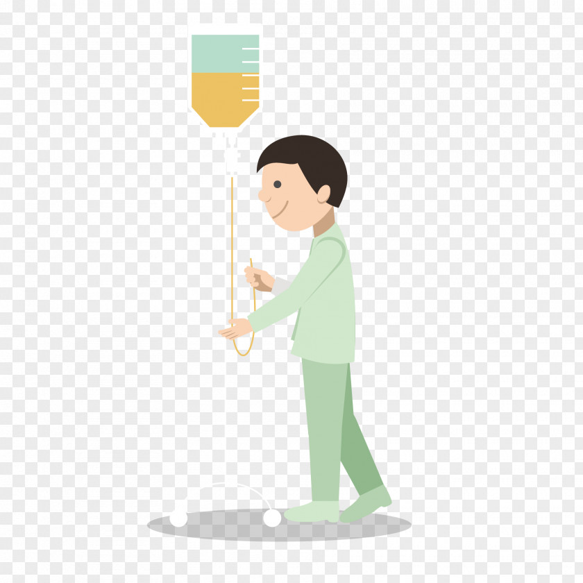 Vector Hanging Salt Water Boy Cartoon Patient PNG