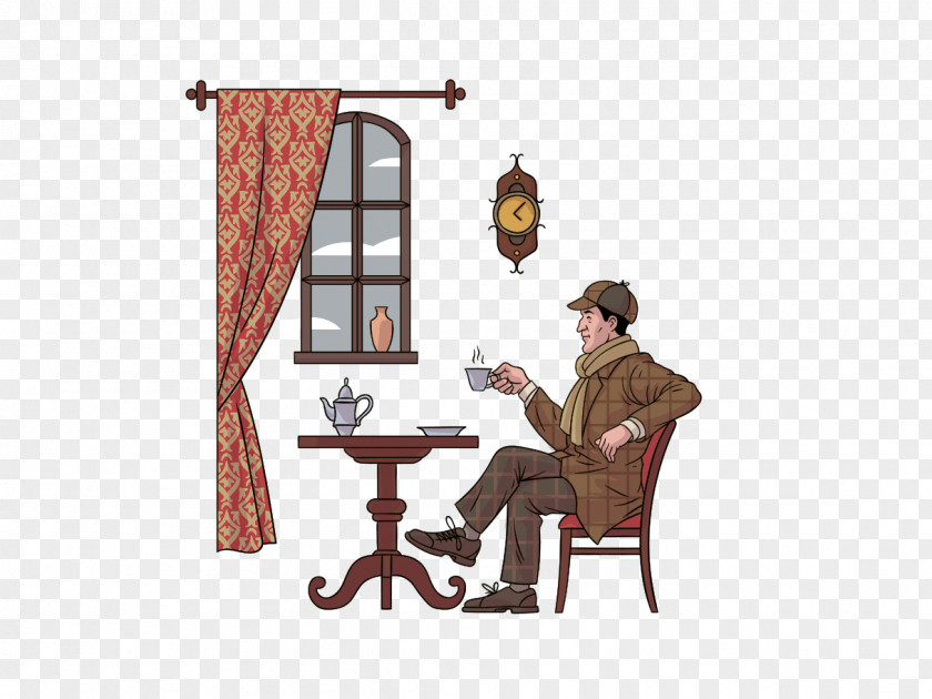 Art Sitting Table Cartoon PNG