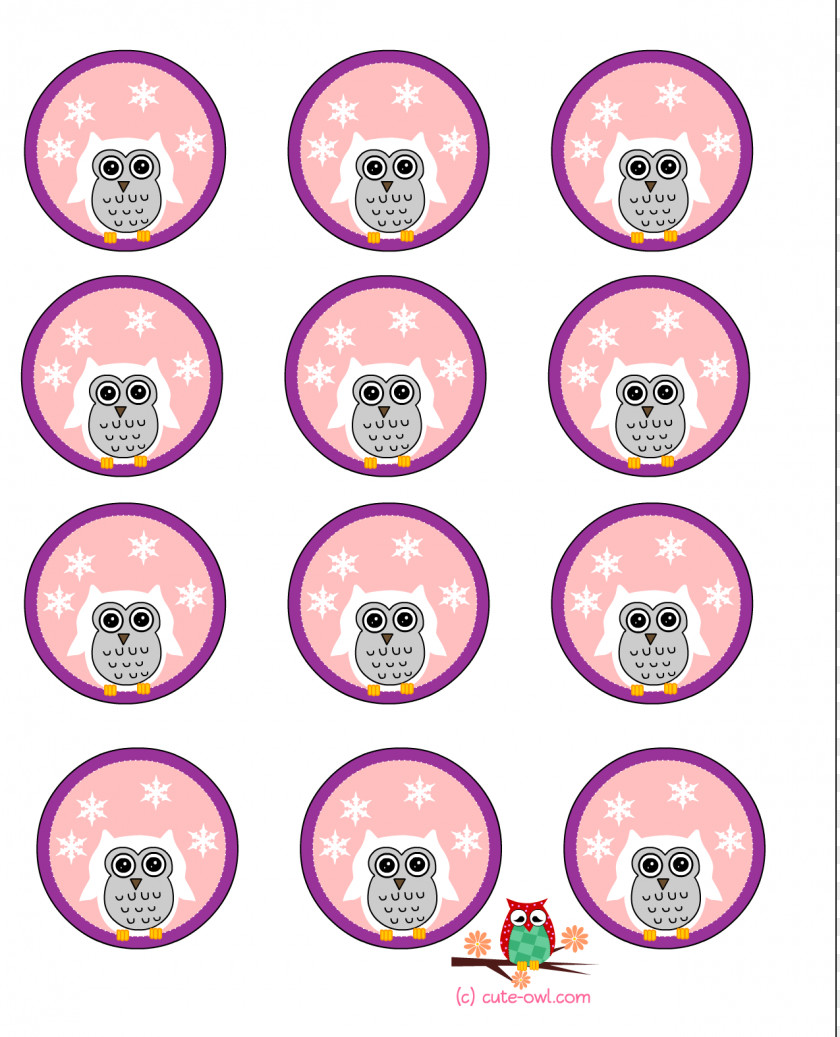 Cute Snowy Cliparts Cupcake Owl Birthday Cake Clip Art PNG