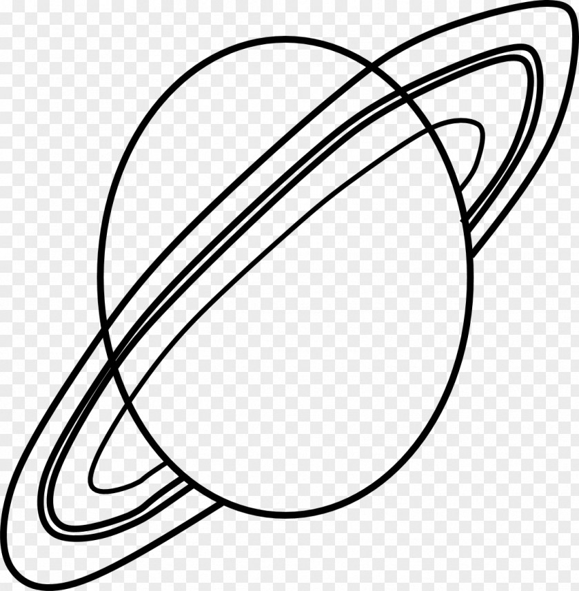 Earth Saturn Planet Black And White Clip Art PNG