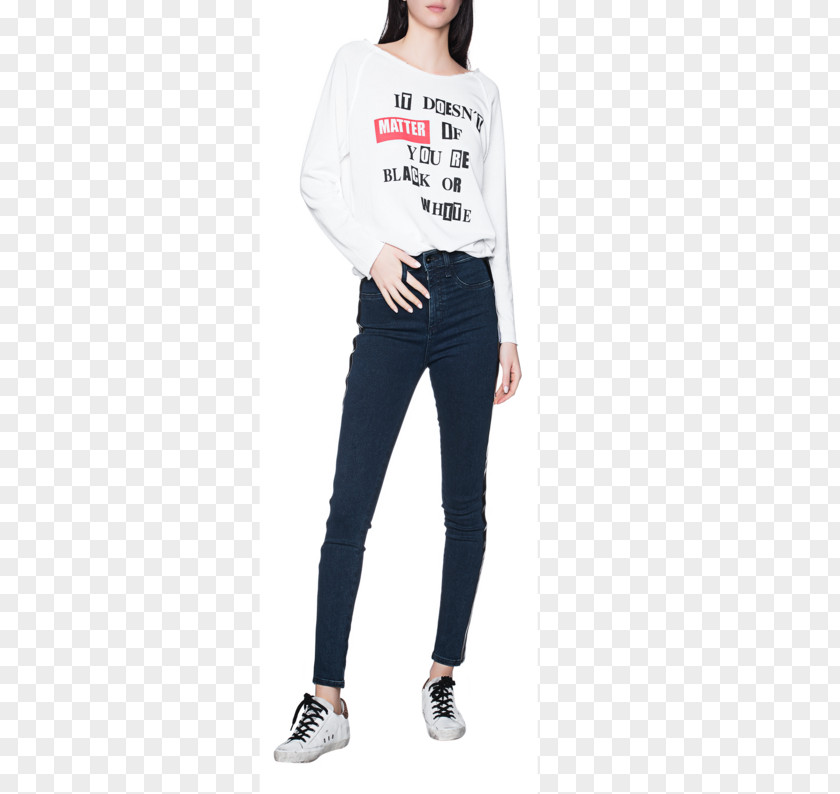 Jeans Model T-shirt Waist Leggings Denim PNG