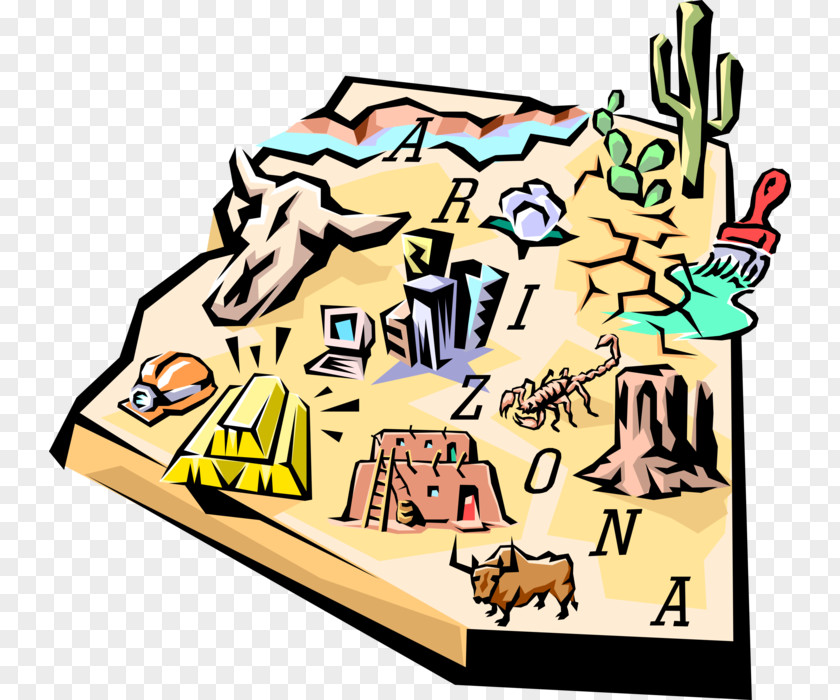 Arizona Map Clip Art Christmas Illustration Vector Graphics PNG