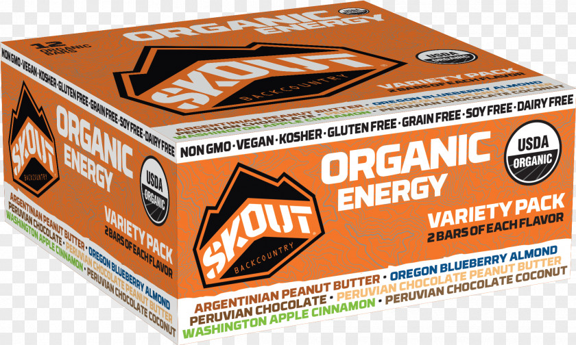 Energy Bar Organic Food Chocolate Skout Backcountry LLC PNG