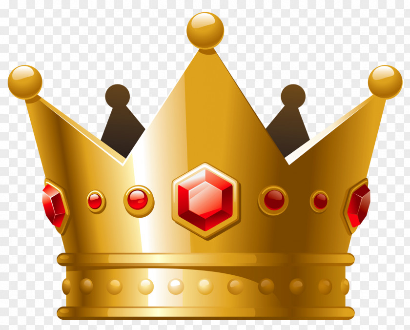 Gold Crown With Red Diamonds Clipart Clip Art PNG