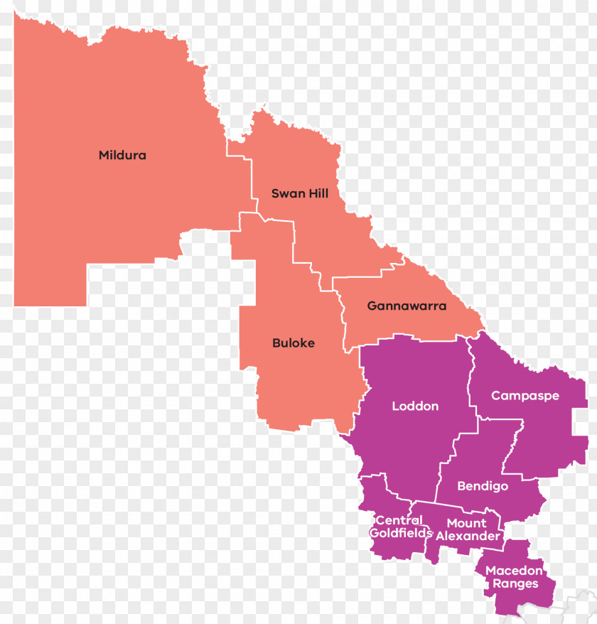 Map Bendigo Shire Of Loddon Gippsland Hume Mallee PNG