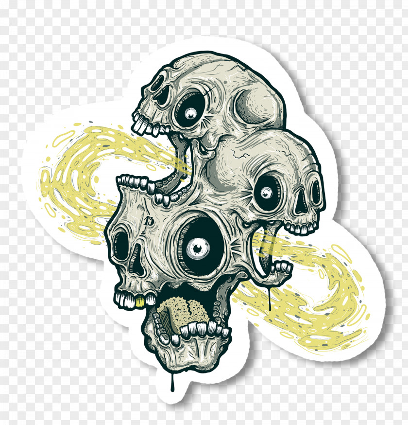Octopus Street Art Skull Drawing PNG