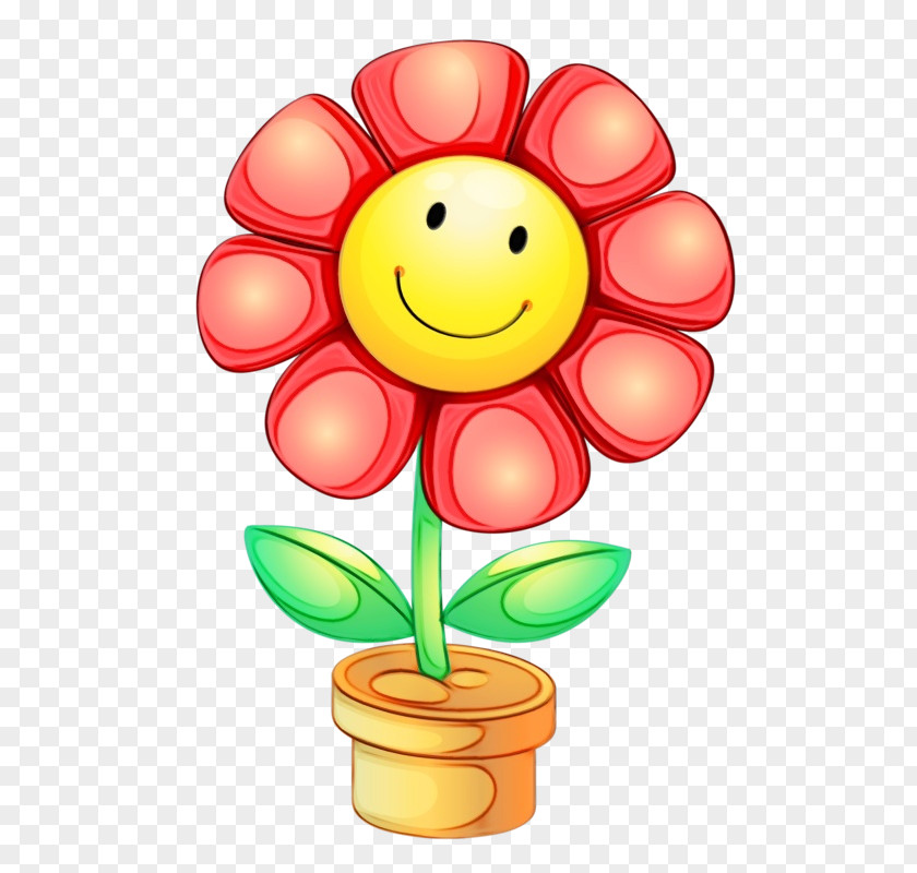 Plant Happy Watercolor Flower Background PNG