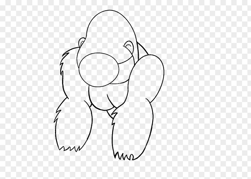 Sketch Guide Western Gorilla Baby Gorillas Drawing Clip Art Image PNG