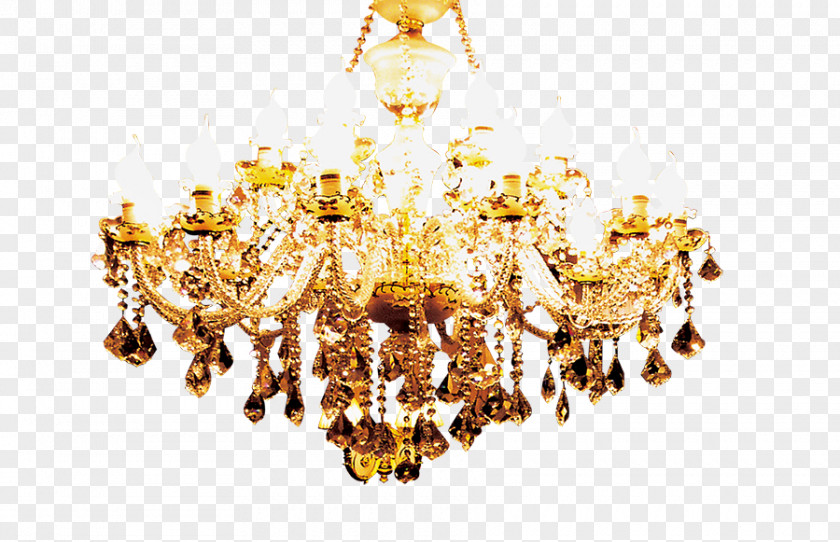 Gold Chandelier Lighting PNG