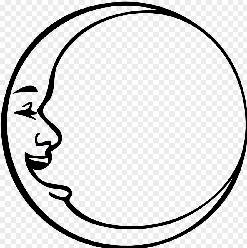 The Moon Cliparts Full Black And White Clip Art PNG