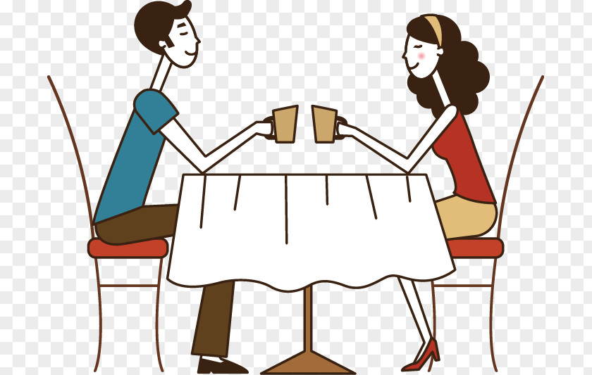 Cartoon Desk Table Significant Other Dating Illustration PNG