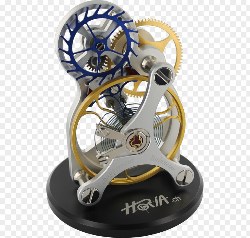 Industrial Stirling Engine Lever Escapement Balance Wheel Horology Clock PNG