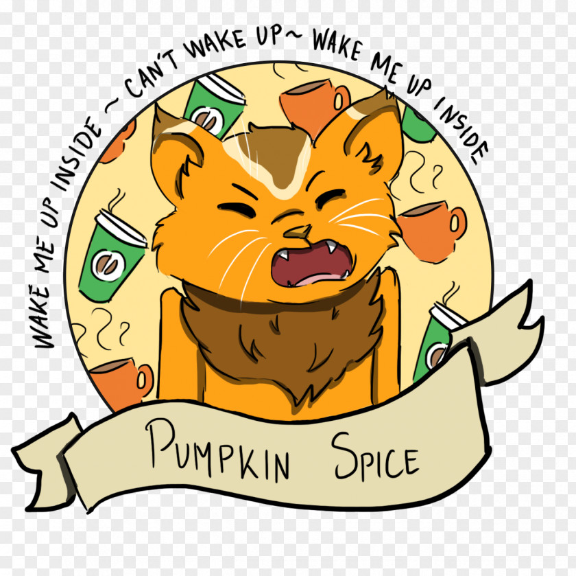 Pumpkin Spice Canidae Dog Cartoon Clip Art PNG