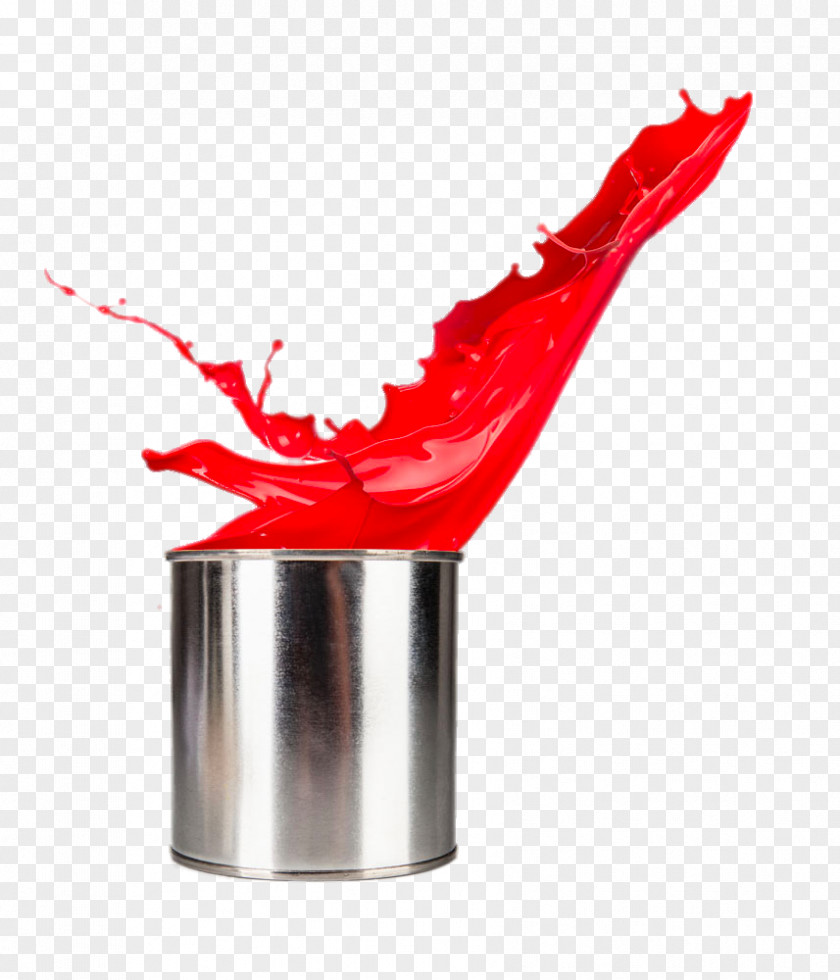Splashing Paint Bucket Stock Photography Red Can Photo PNG