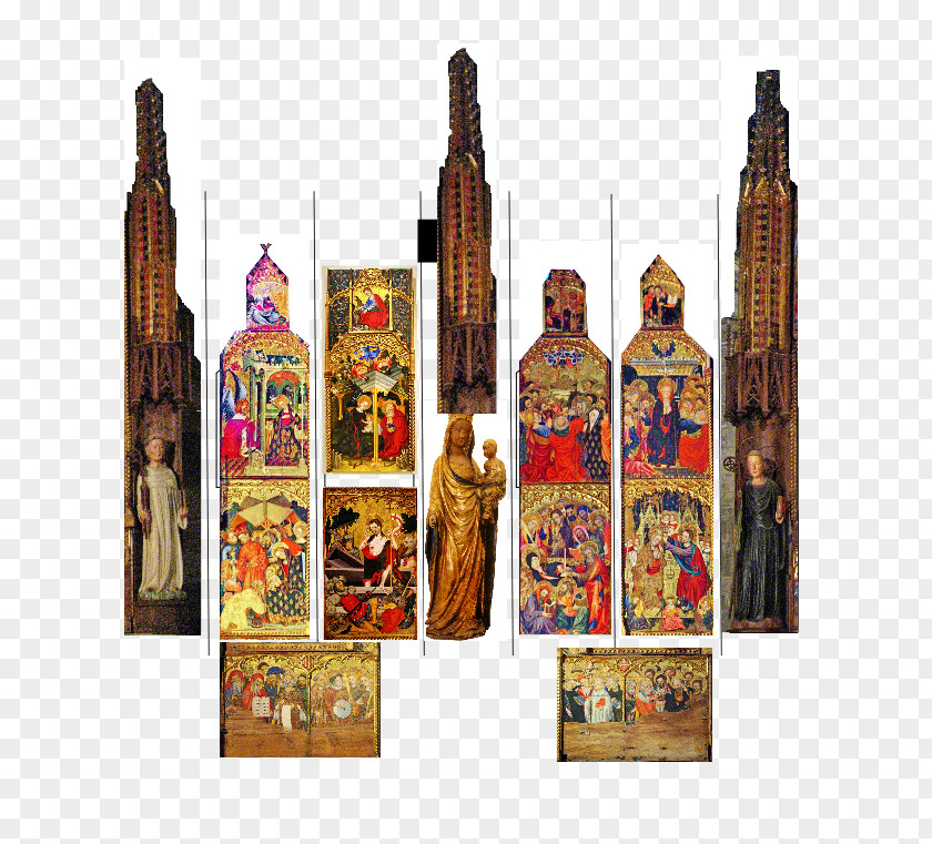 Church Gothic Altarpiece Of Santes Creus Tarragona Cathedral Palau Nacional Reredos PNG
