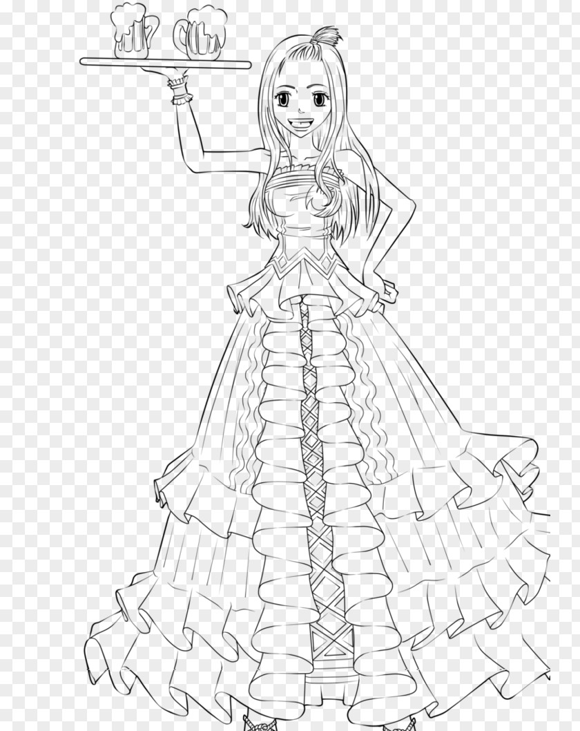 Line Gown White Art Sketch PNG