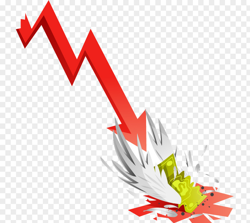 Red Down Arrow Stock Short Renminbi Exchange Rate Investor PNG