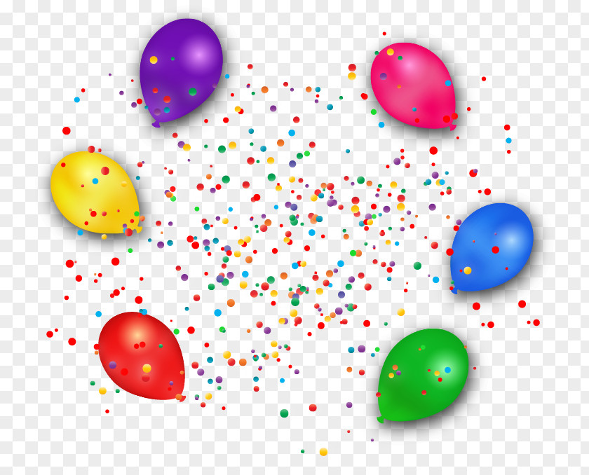 Colored Balloons And Confetti Paper Balloon Clip Art PNG