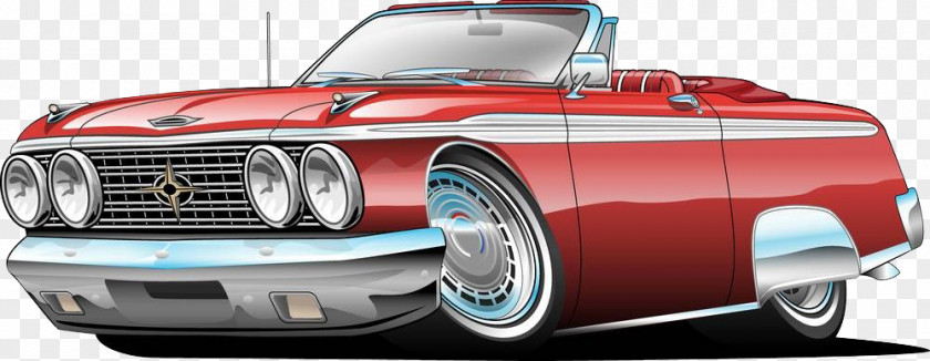 Lengthen The Car Muscle Cartoon Illustration PNG