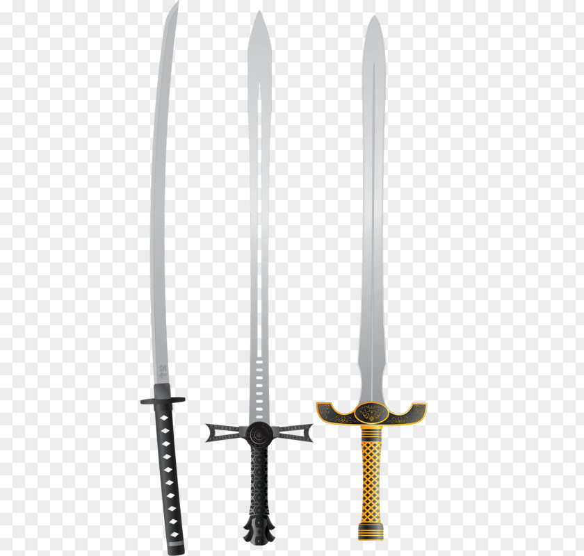 Three Sword Sabre Drawing PNG