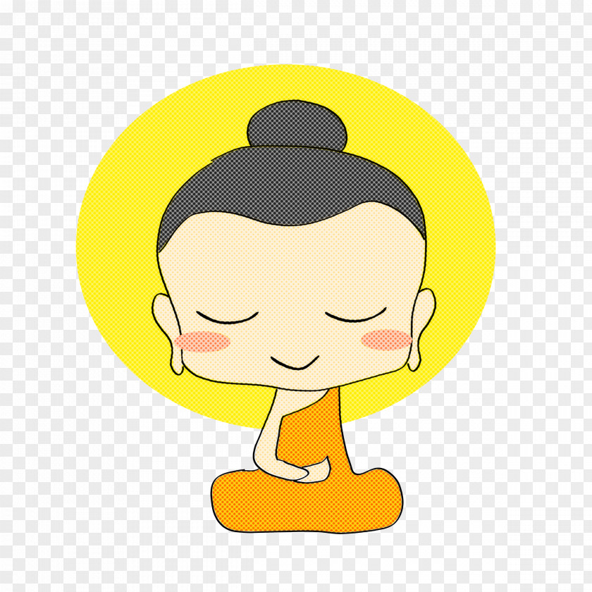 Cartoon Yellow Head Nose Happy PNG