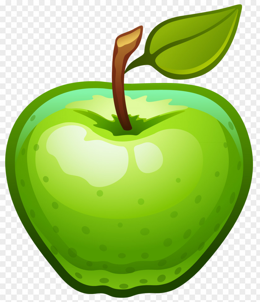 Large Painted Green Apple Clipart Icon Clip Art PNG