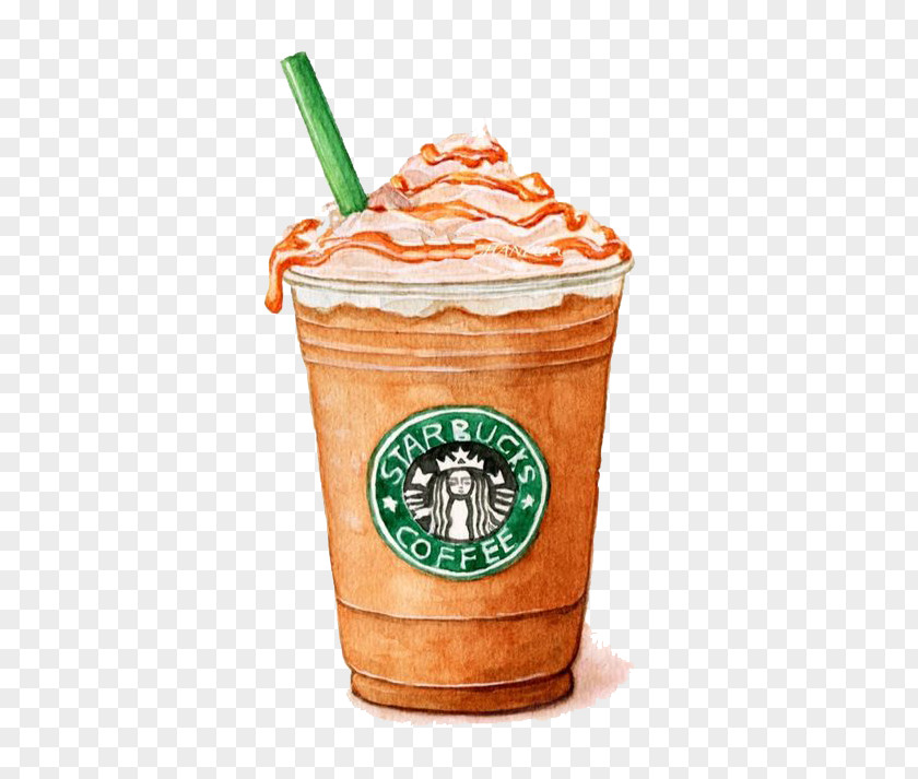 Watercolor Ice Cream Painting Starbucks PNG