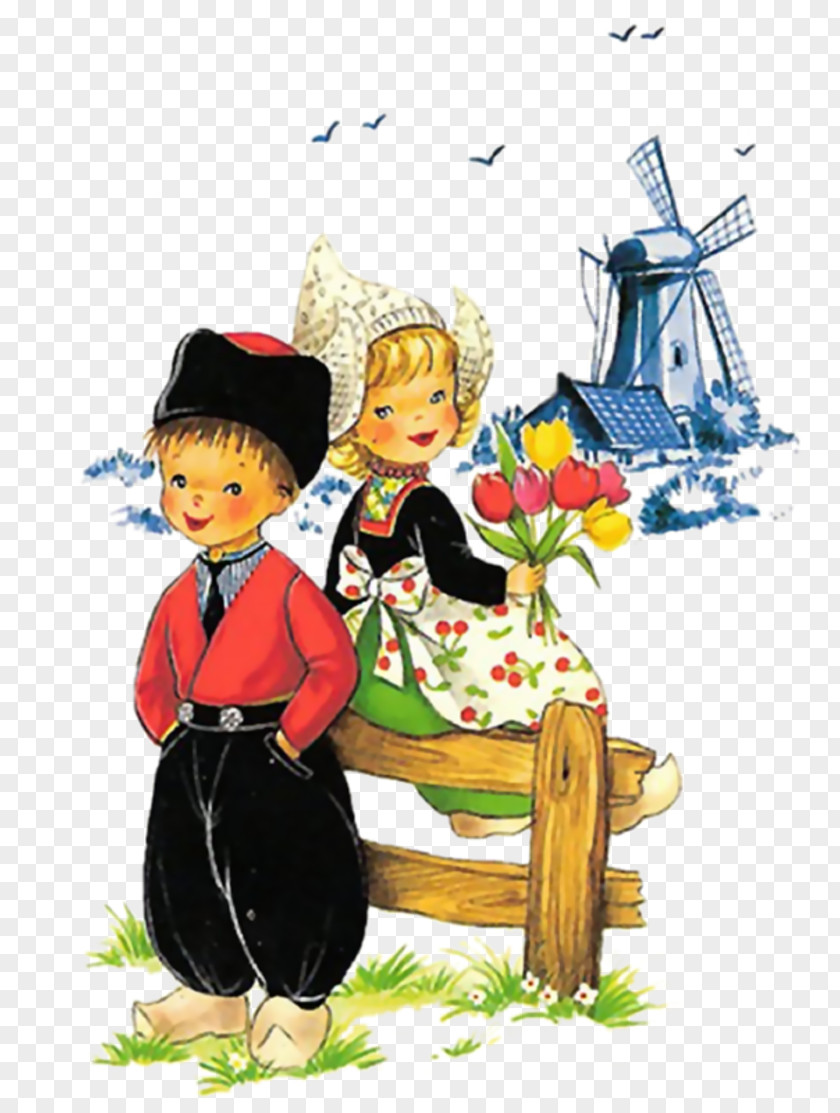 Child Netherlands Post Cards Boy Tulip PNG