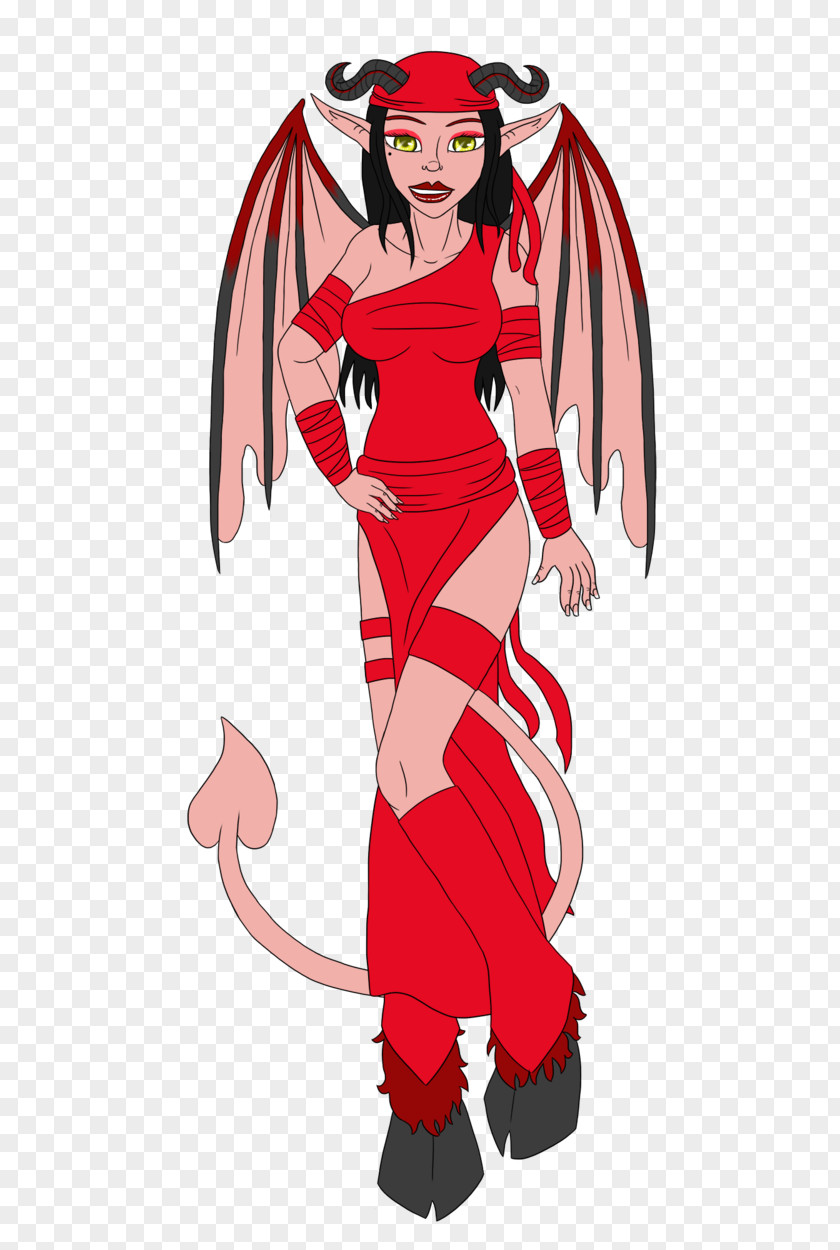 Demon Cartoon Female Costume PNG