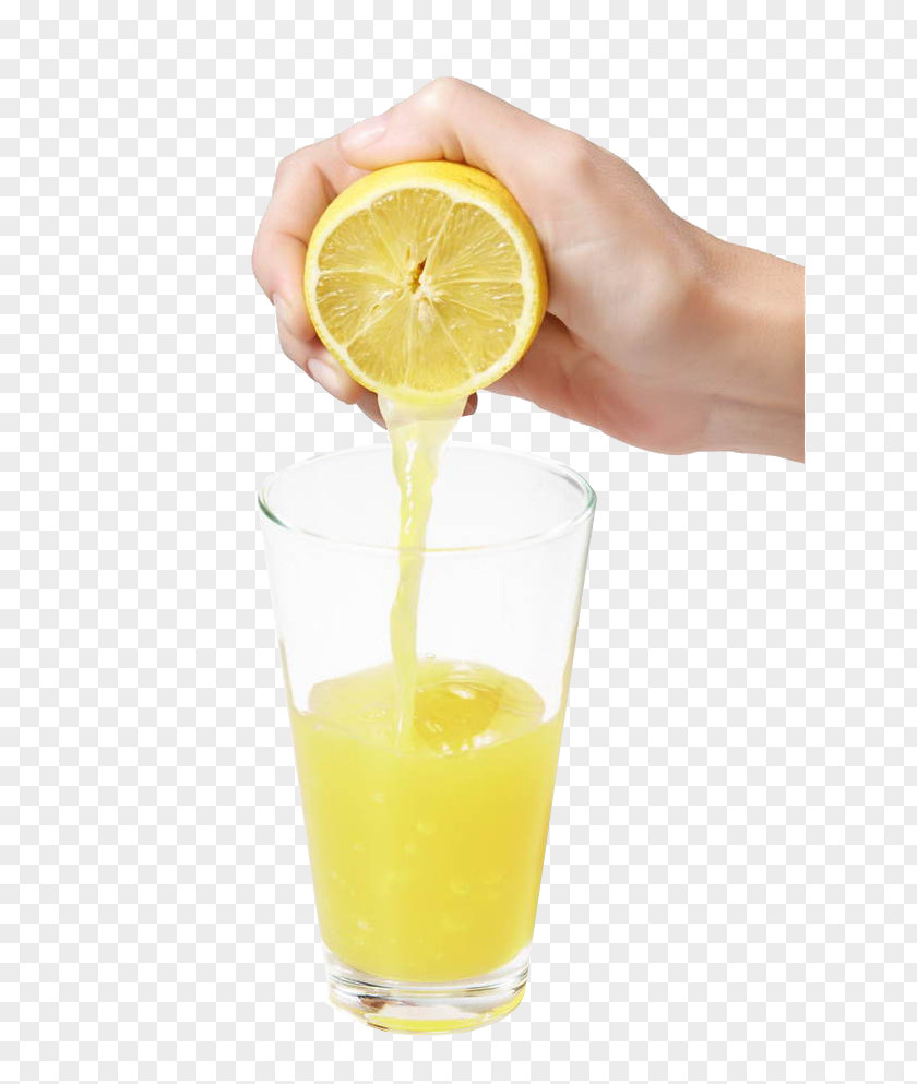 Hand Squeezing Lemon Juice Soft Drink Lemonade Drop PNG