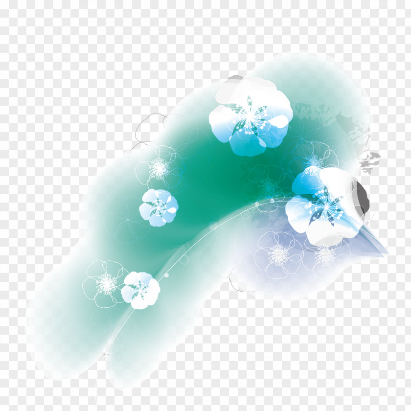 Symphony Of Flowers Green Background Vector Euclidean PNG